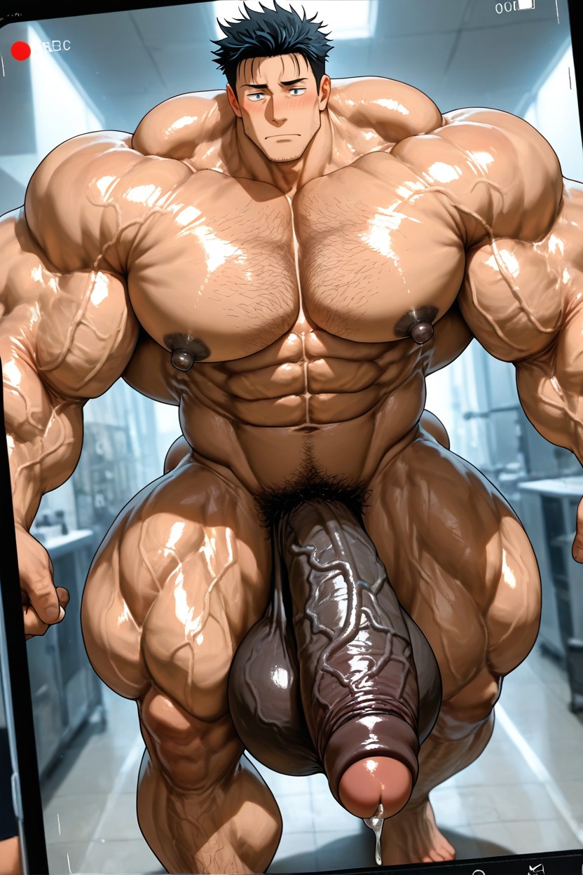Masculine, Gigantic Long Penis, Deeply Etched Blocky Abs AI Gay Porn