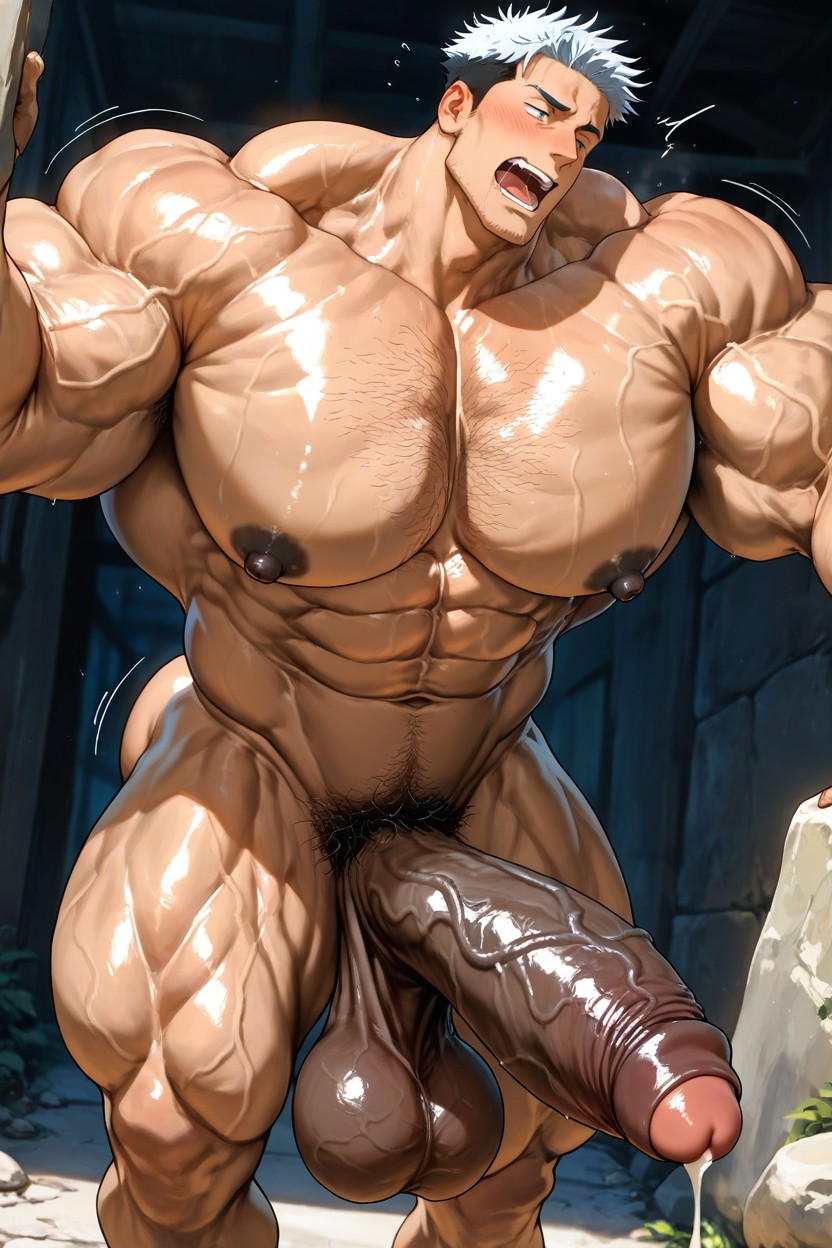 Hyper Nipples, Huge Veiny Testicles, Foreskin AI Gay Porn