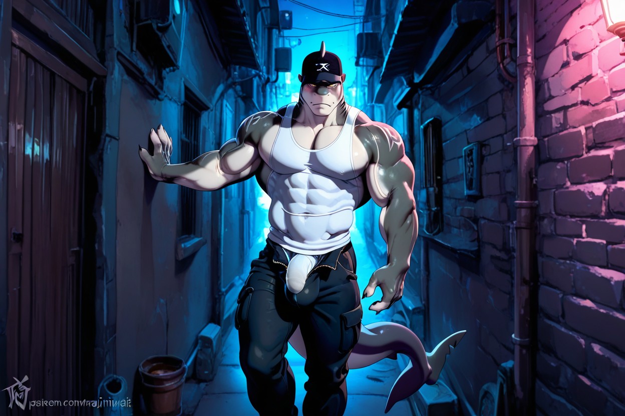 Pillowy Pecs, Furry, Penis Bulge AI Gay Porn