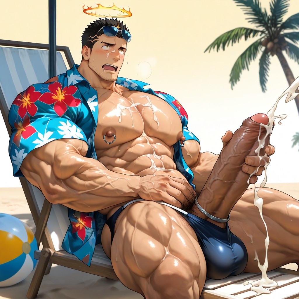 Palm Trees, Stubble, Zabaniyya From Tokyo Afterschool Summoners AI Gay Porn