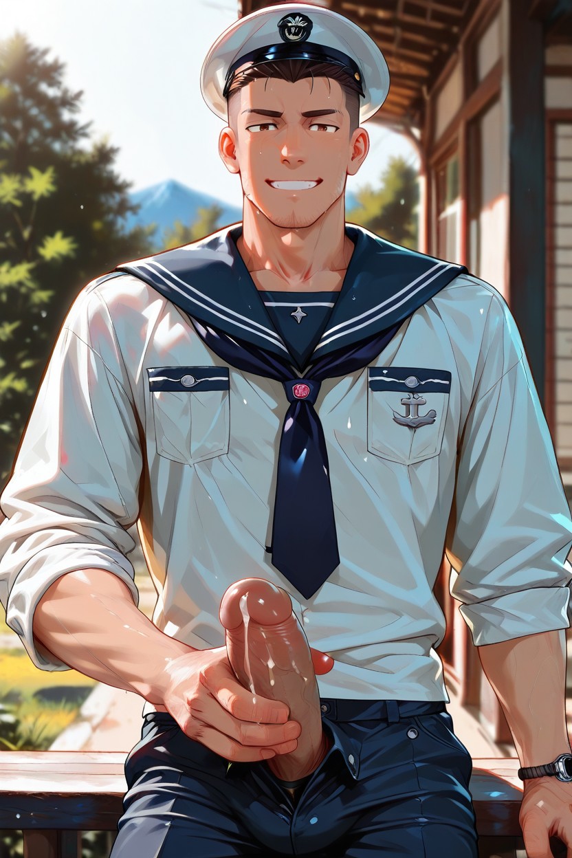 Guy, Stubble, Undercut AI Gay Porn
