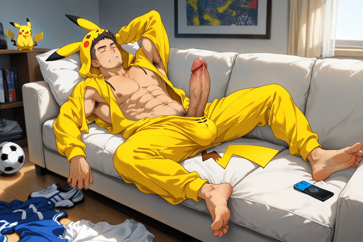 Spreading Toes, Clothes On Ground, Full Body ゲイAIポルノ