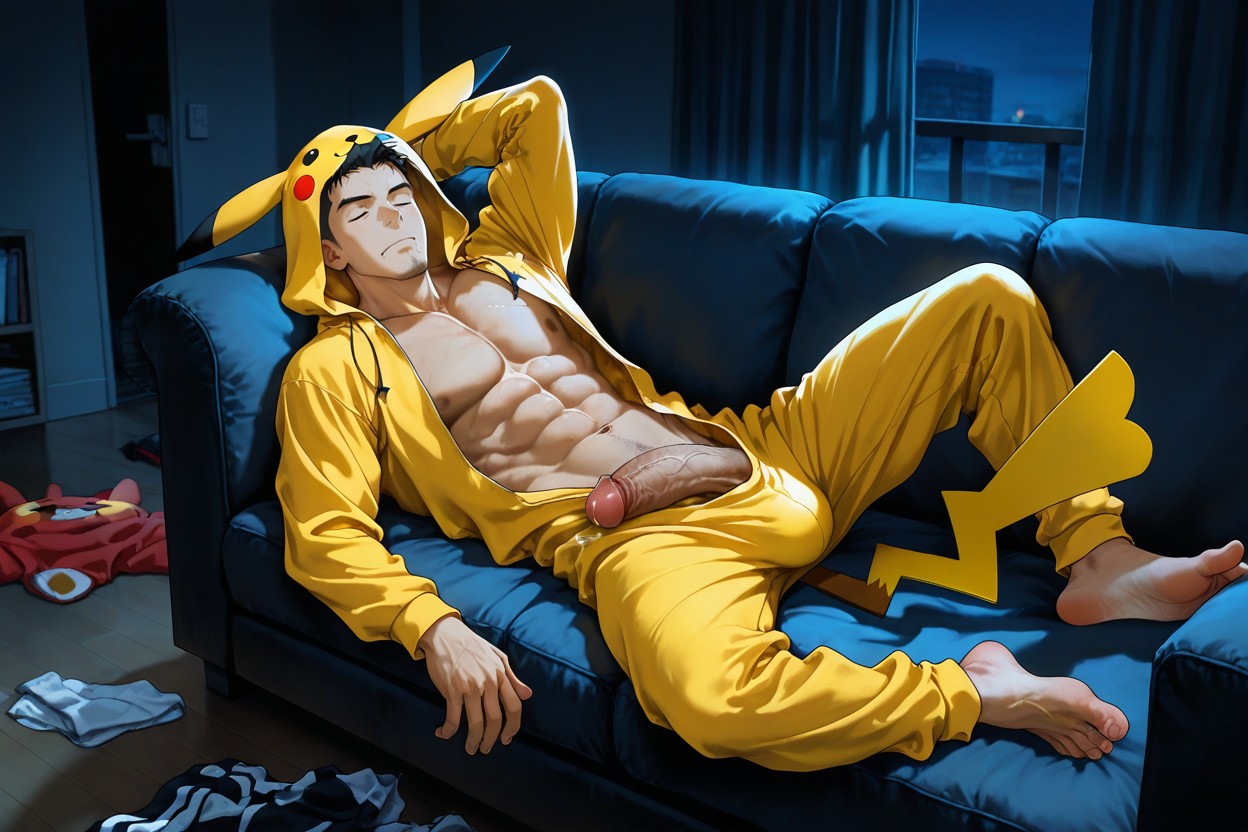 Skinny, Sleeveless Arms, Spreading Toes AI Gay Porn