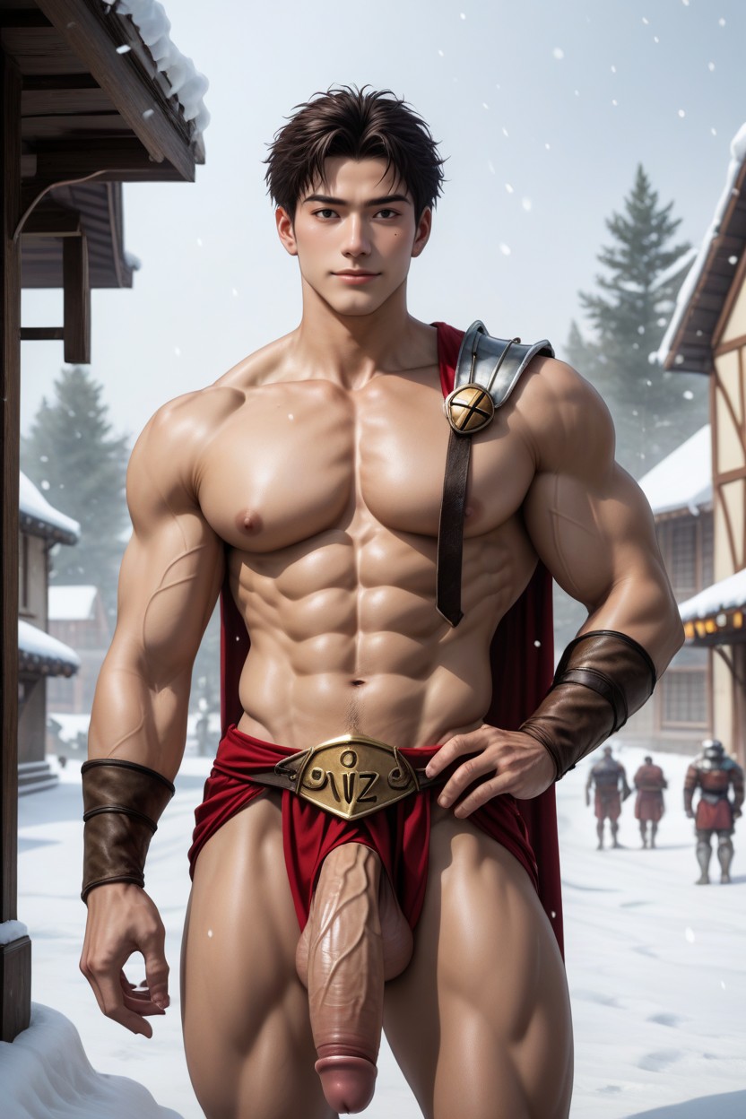 Wide Chest, Broad Shoulders, Bangs AI Gay Porn