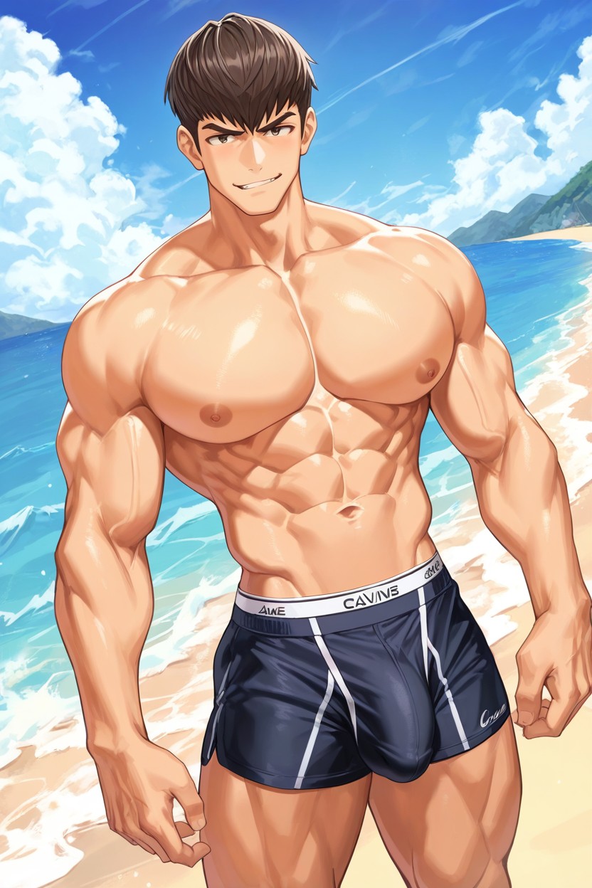 Jock, Sculpted Abs, Hand-sized Waist AI Gay Porn