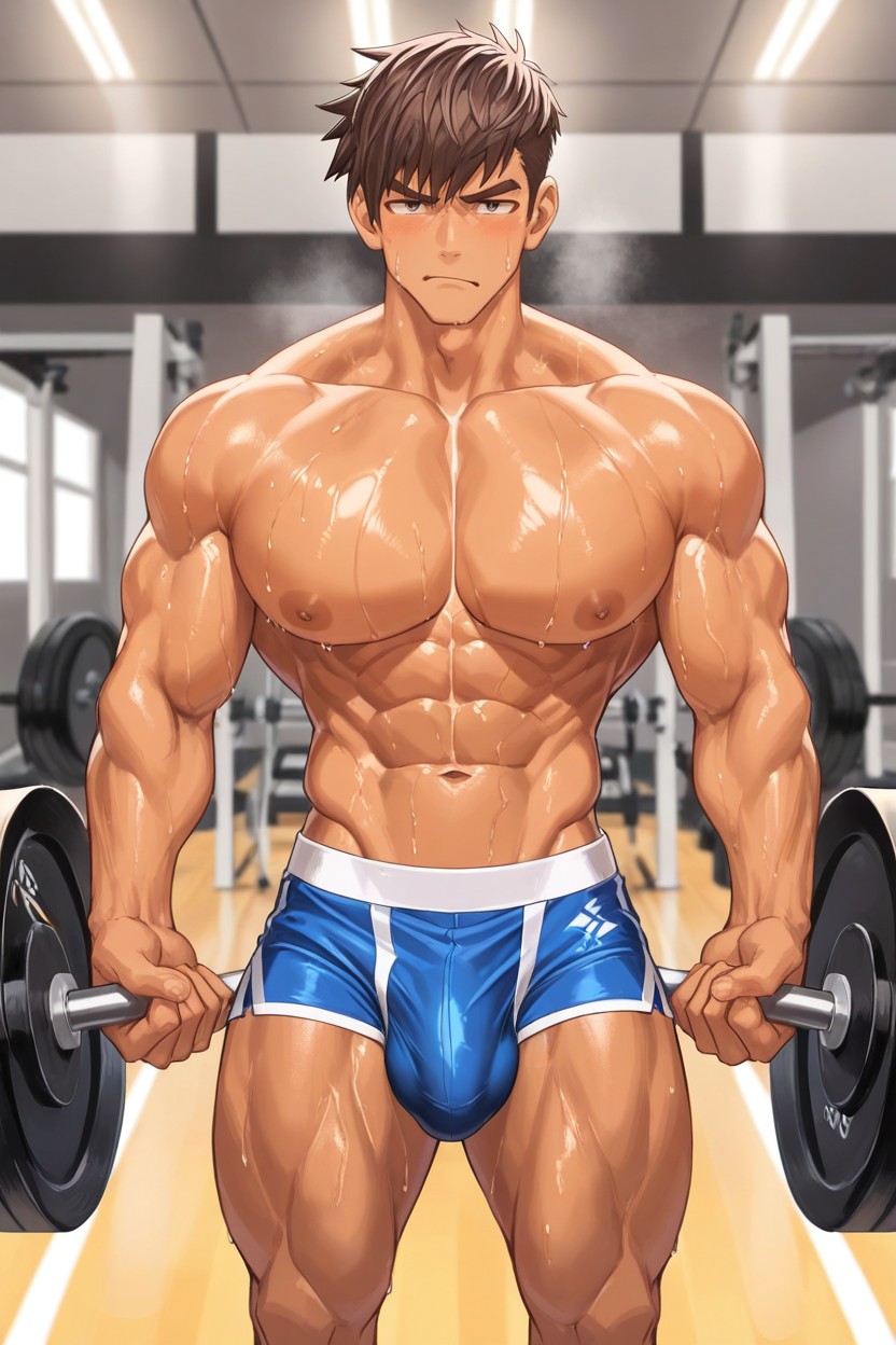 Pixie Cut, Jock, Circumscribed Waist AI Gay Porn