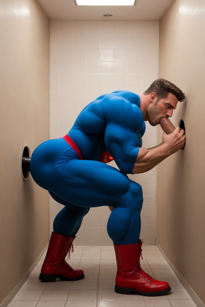 In Heat, Superhero, Side View AI Gay Porn