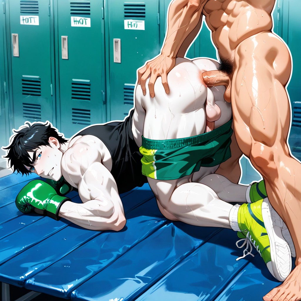 +, Green Boxingshorts, Thick Thighs AI Gay Porn