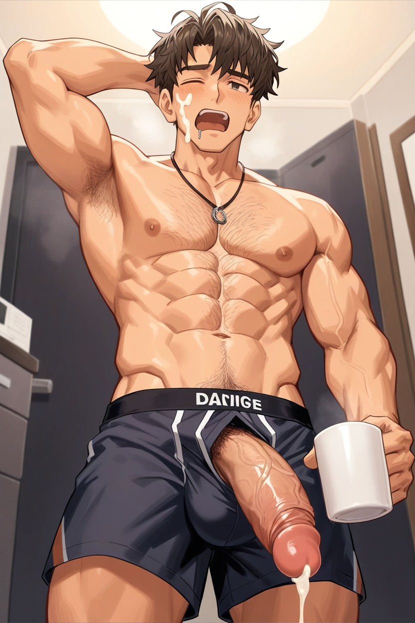 Tender Face, Pre-seminal Fluid, Men Only AI Gay Porn