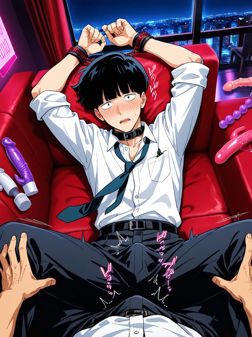 Love Hotel Room, Arms Restrained, Aroused AI Gay Porn