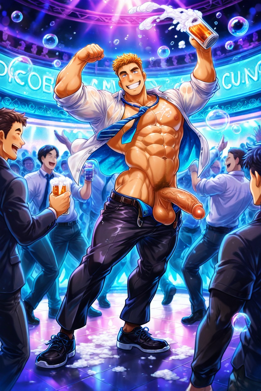 Pink Nipples, Dimwitdog Style, Great Amount Of Foam Everywhere AI Gay Porn
