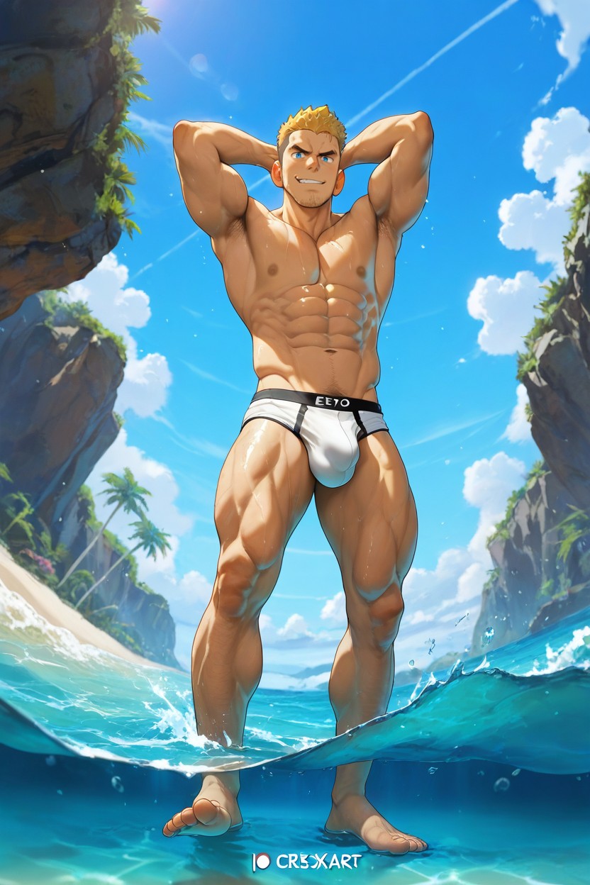 Big Chest, European, Blue Eyes AI Gay Porn