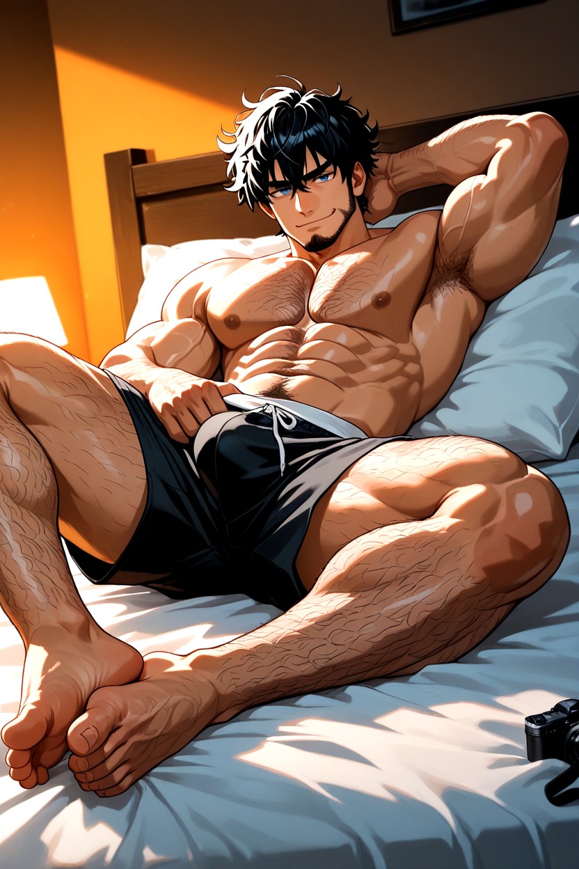 Dense Chest Hair, Hairy Legs, Hair AI Gay Porn
