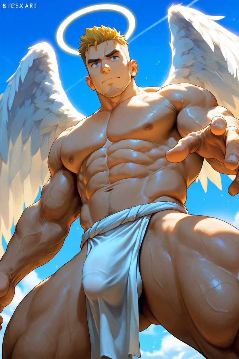 Beitemian, Hunk Muscle, Sonriendo Con La Boca Abierta Porno gay IA