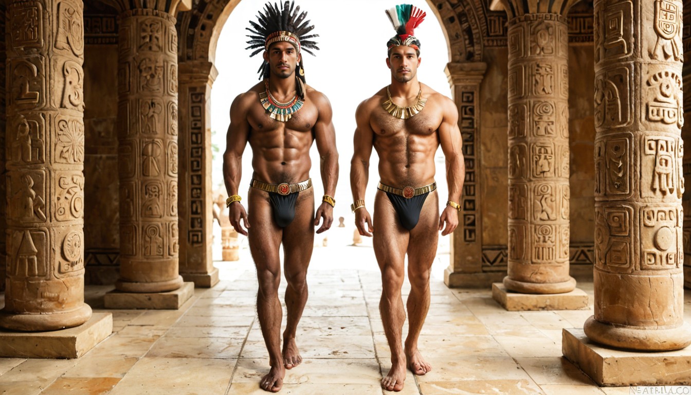 Oiled, Bright Gold Intense Eyes, Defined Shoulders Porno gay IA