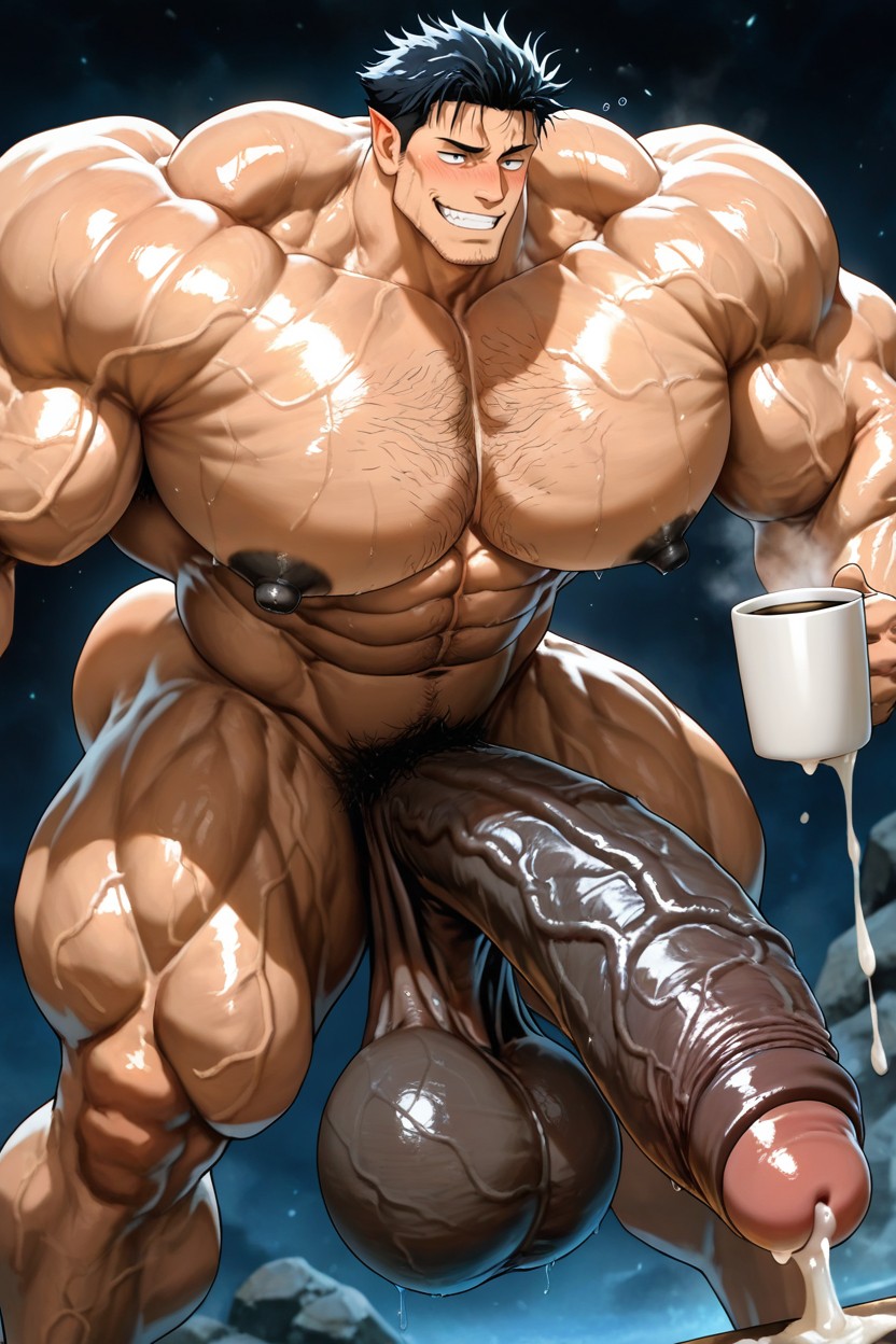 Perspective, Deeply Etched Blocky Abs, Black Nipples Porno gay IA