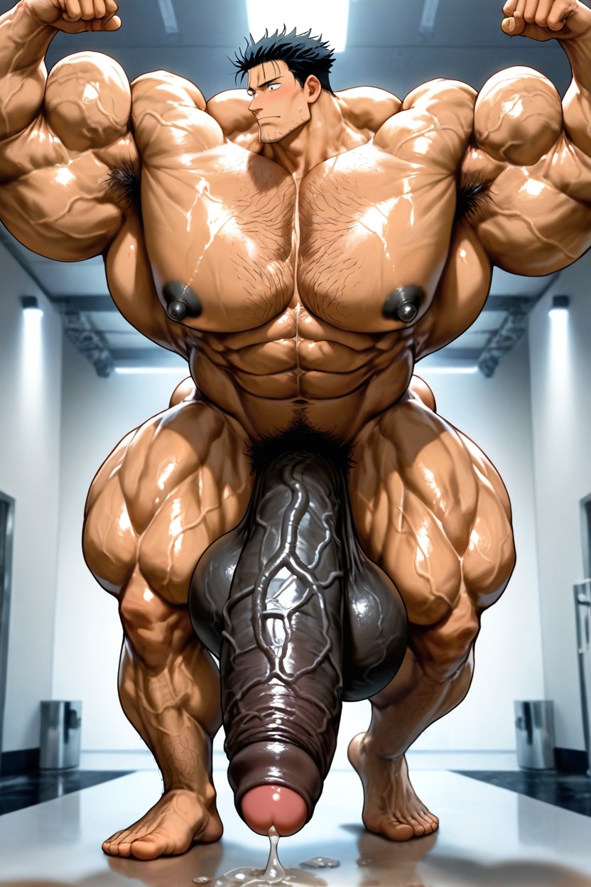 Three Quarter View, Powerful Thick Thighs, Testicles AI Gay Porn