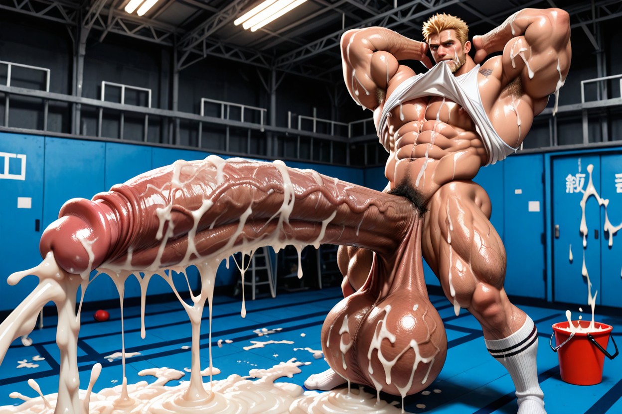 Gigantic Balls, Hyper Growth, Cum On Beard AI Gay Porn