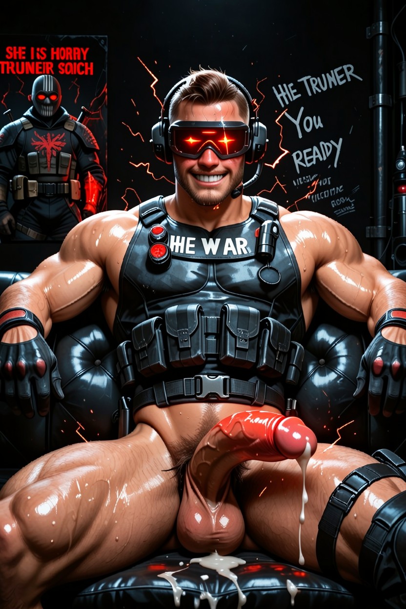 His Big Erect Glowing Fleshy Red-hot Cock Is Sticking Up Straight, Domination Powers, Sweaty AI Gay Porn
