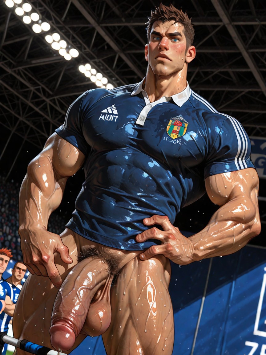 Cocks Is Oversized Huge/thick/long, Tight Male Hips, Dutch Angle AI Gay Porn