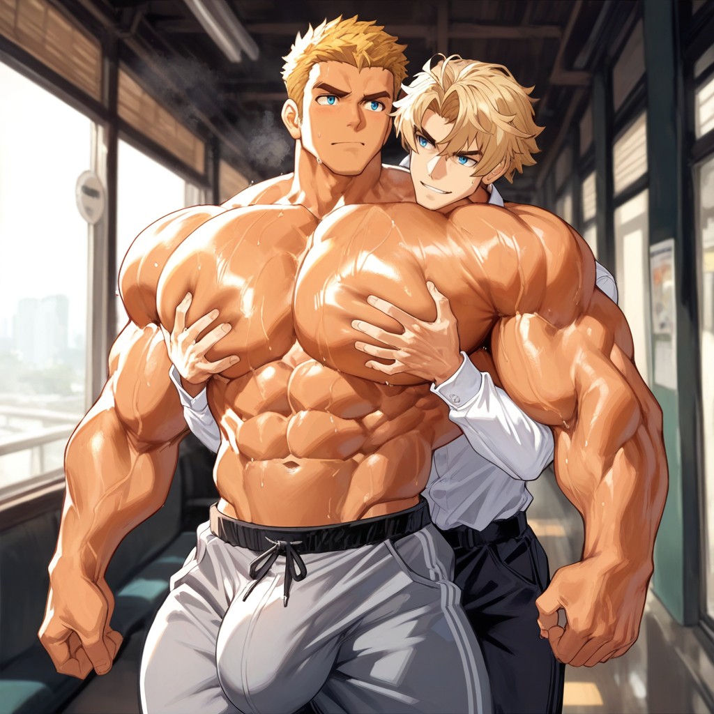 Protective Embrace, Bros, Squeezable AI Gay Porn
