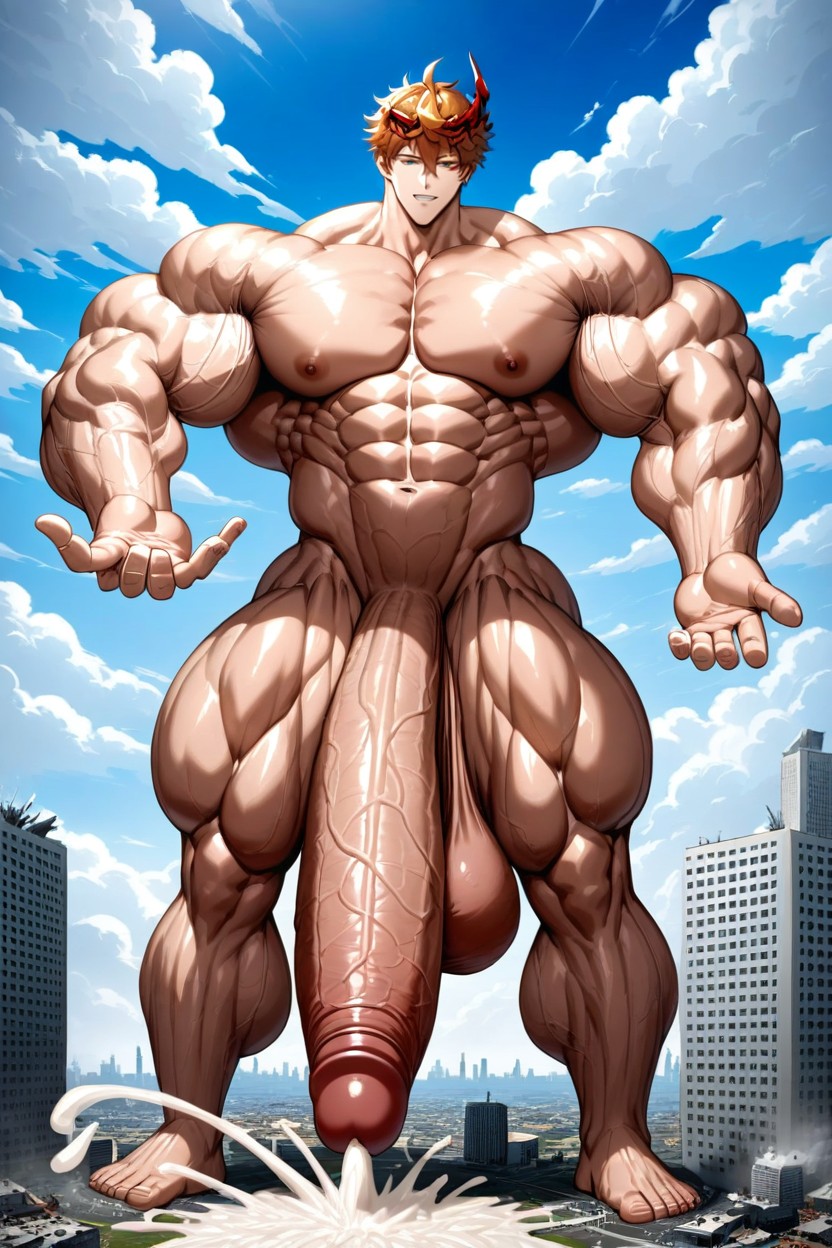 No Clothes, Massive Ass, Ultra Muscular Porno gay IA