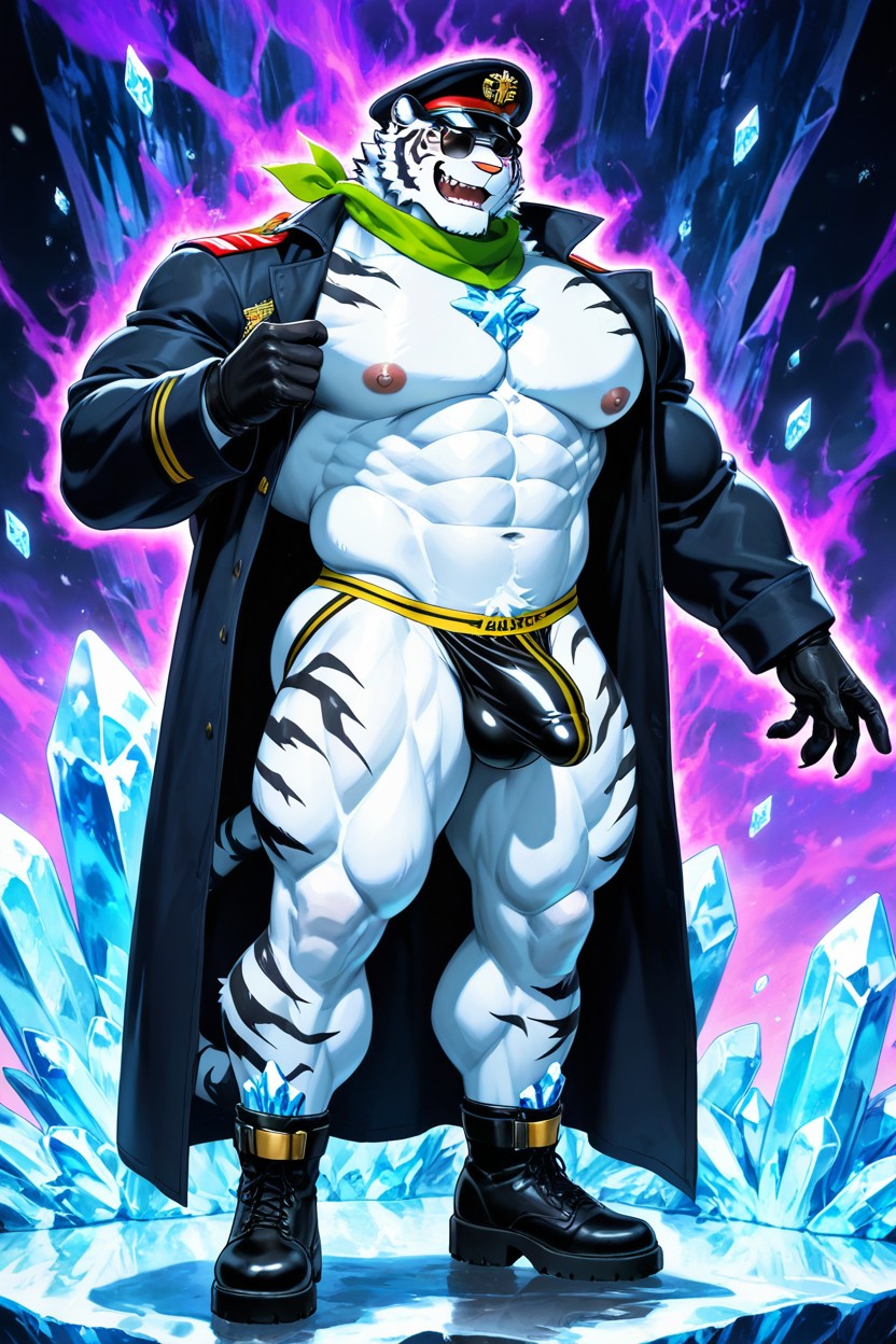 Side View, Dynamic Pose, Arms Flexed Across Chest AI Gay Porn