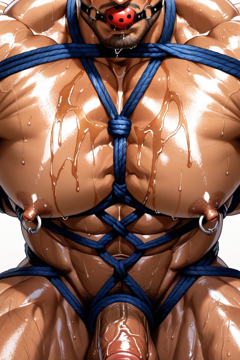 Tanned Body, Sweat, Arms Behind Back AI Gay Porn