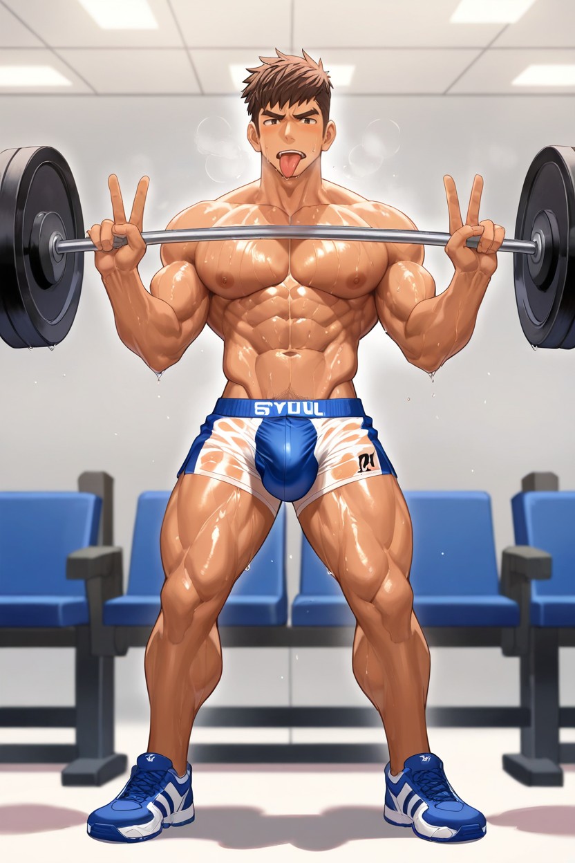 Extrem V Shape Body Form, Narrowaist, Pixie Cut AI Gay Porn