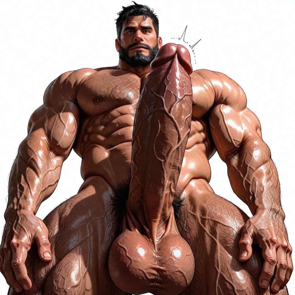Oversized Muscles, Penis Bigger Than Body, Hairy Chest AI Gay Porn