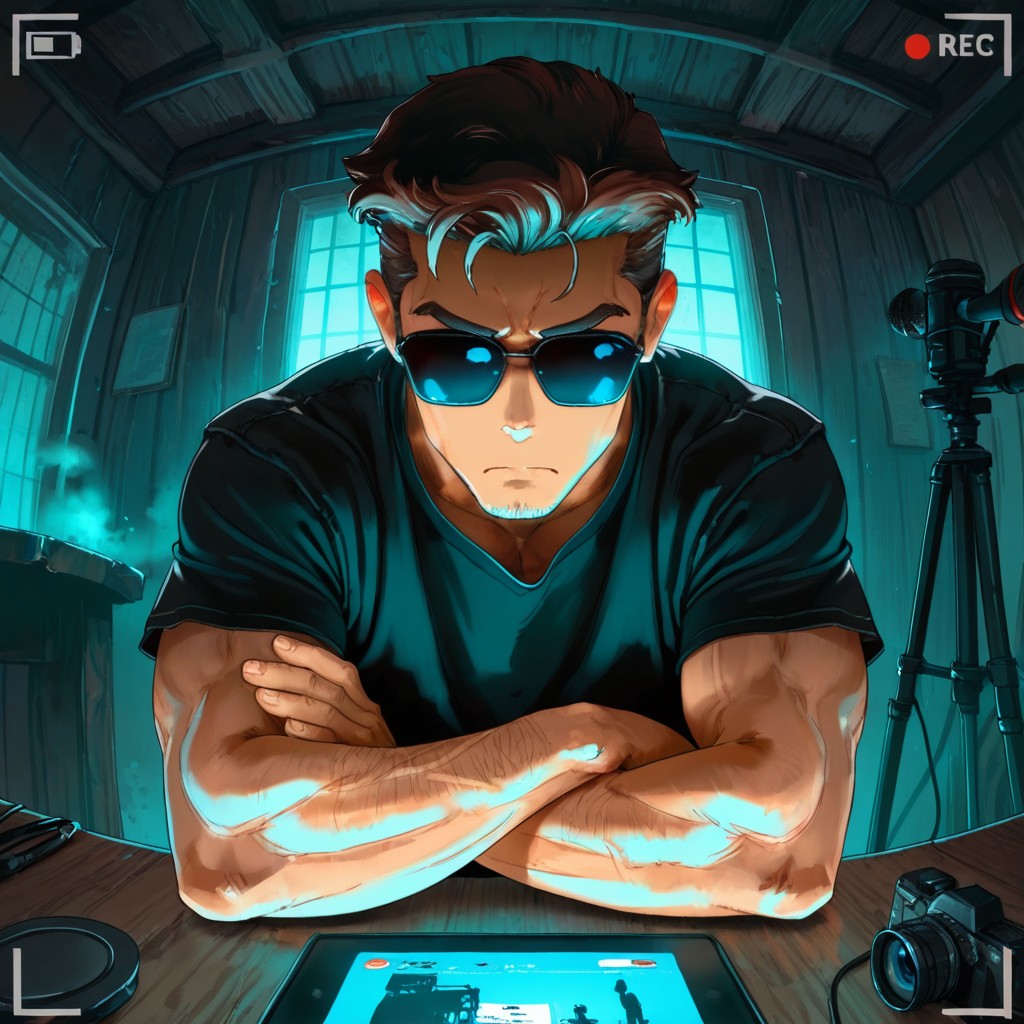 18+, Low Lighting, Black T-shirt AI Gay Porn