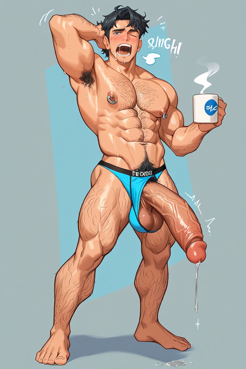 Penis Out Of His Underwear, Erect Nipples, Erect Penis AI Gay Porn