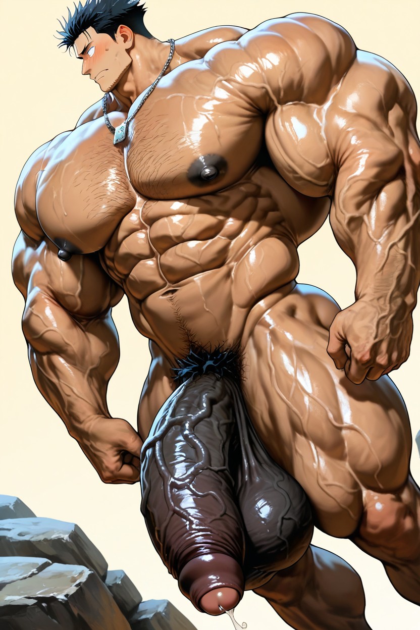 Giant Hyper Muscular Bodybuiler Male, Testicles, Boulder Shoulders Porno gay IA