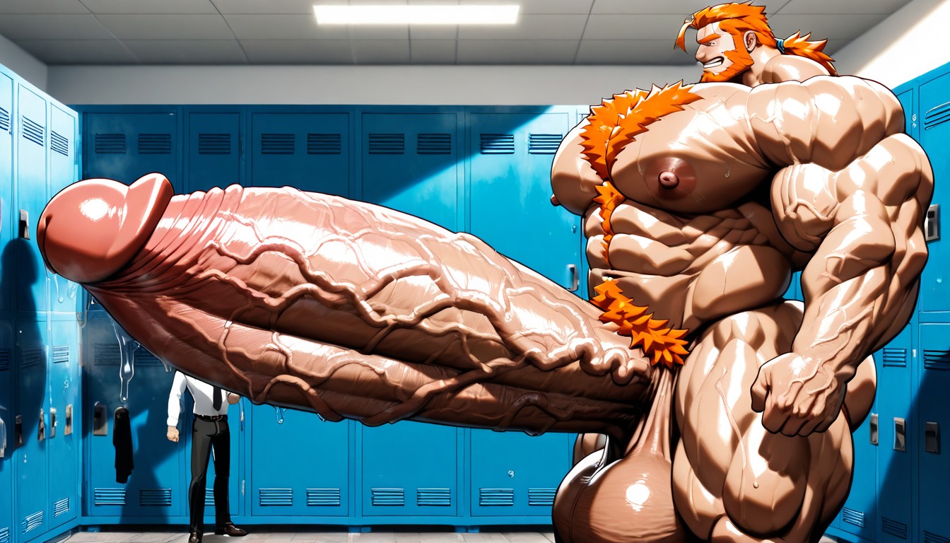 Gigantic Growing Hyper Cock, Ultra Wide Hyper Macro Penis, Standing AI Gay Porn