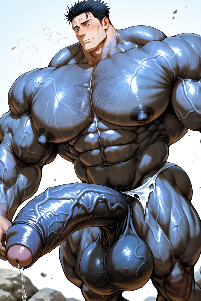 Body Bent Forward, Ripped Panties Torn, Boulder Shoulders AI Gay Porn