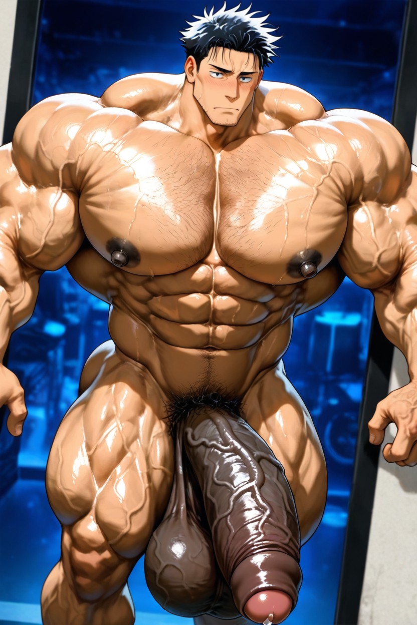 Testicles, Gigantic Veiny Testicles, Stubble AI Gay Porn