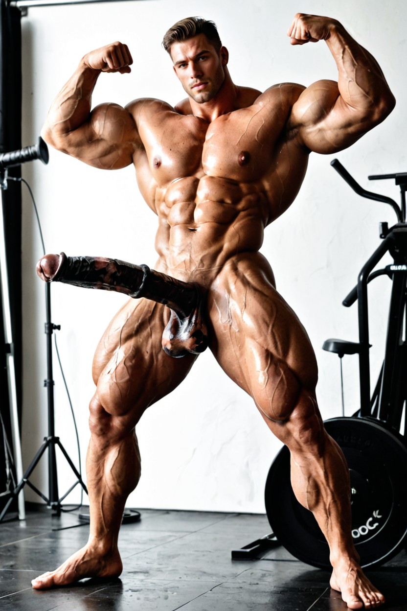 Hyper Thick Horsecock, Flexing, Horsecock AI Gay Porn