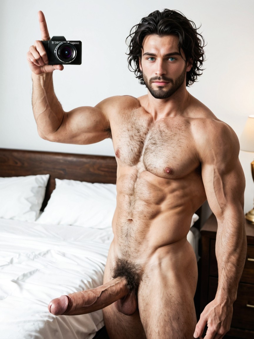 Naked, Toned Muscles, Hyper Hairy Pubes Porno gay IA