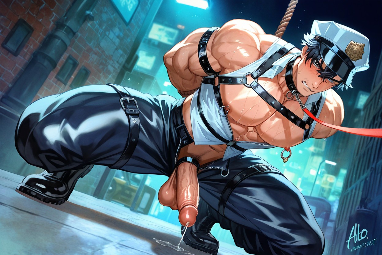 No Female, 25+, Leather Arm Bands AI Gay Porn