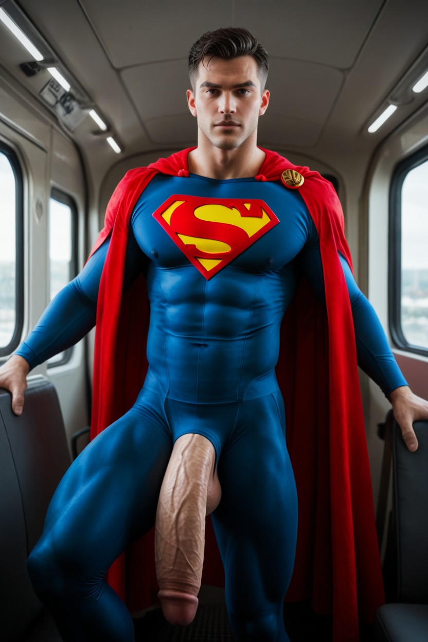 Fit, Blue And Red Suit, Cosplay AI Gay Porn
