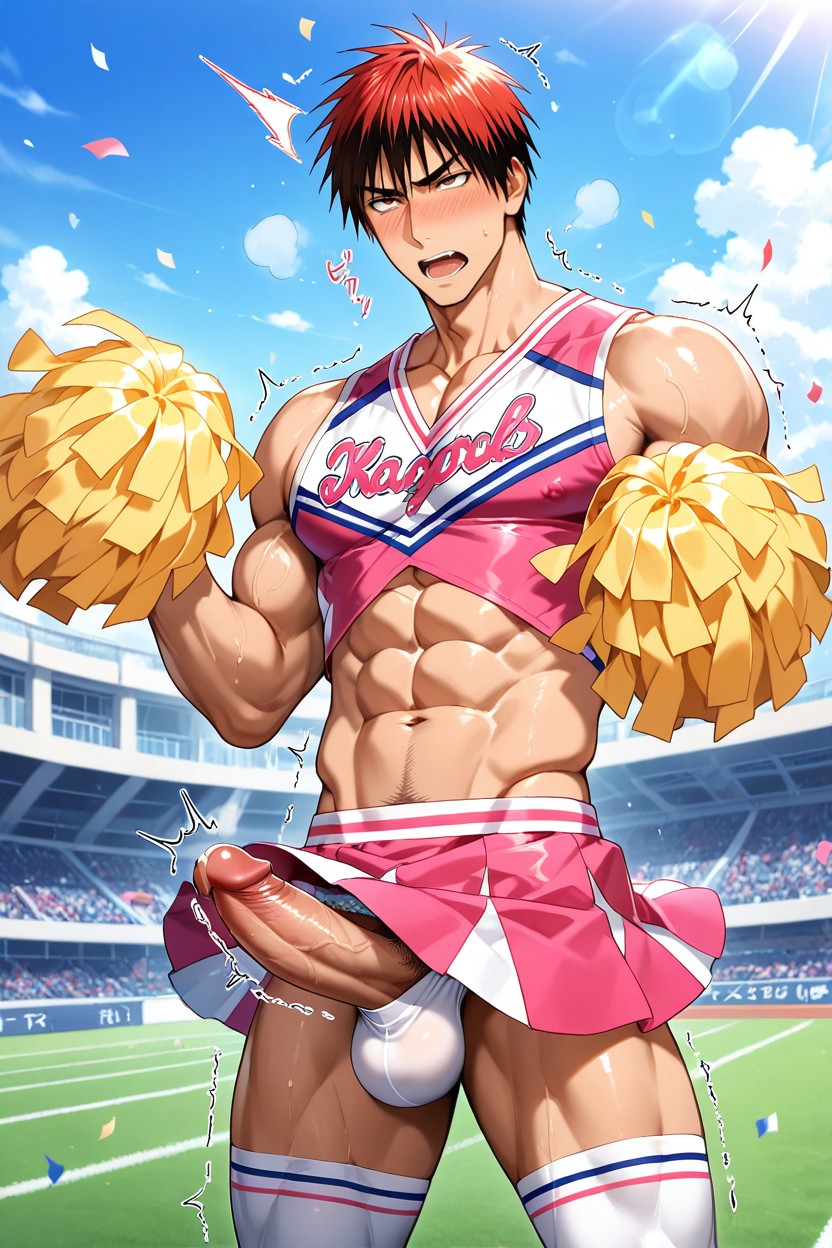 Kagami Taiga, Boner, Red Hair Porno gay IA