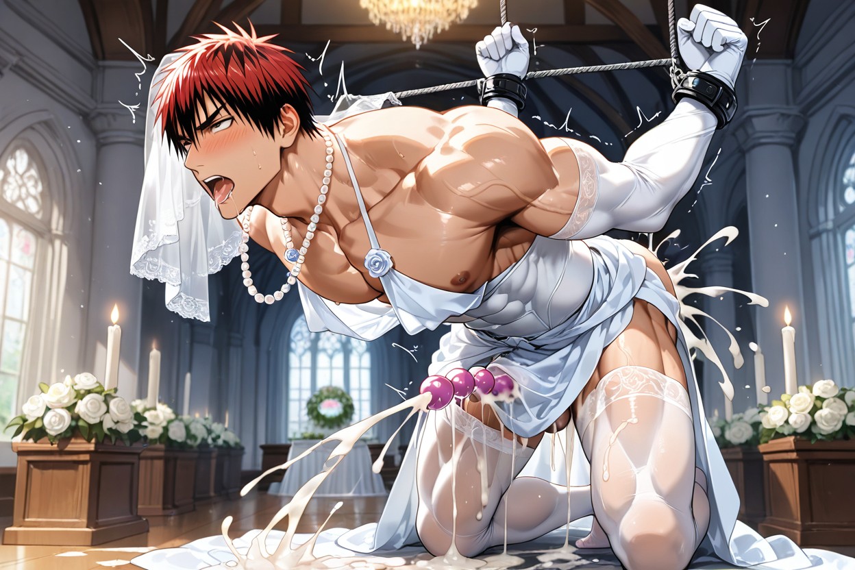 Kagami Taiga, Large Handcuffson, Red Hair AI Gay Porn