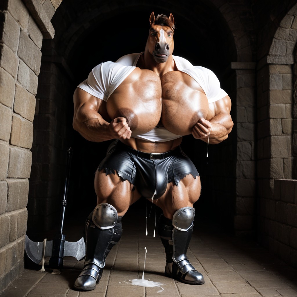 Big Arms, Masculine Antrohorse, Green Eyes AI Gay Porn