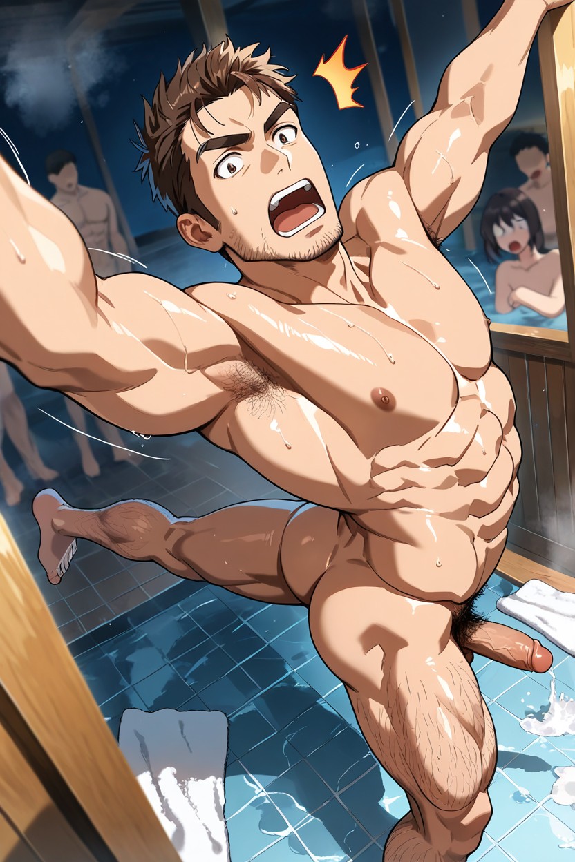 Exposed Balls, Arched Back, Full Of Steam AI Gay Porn