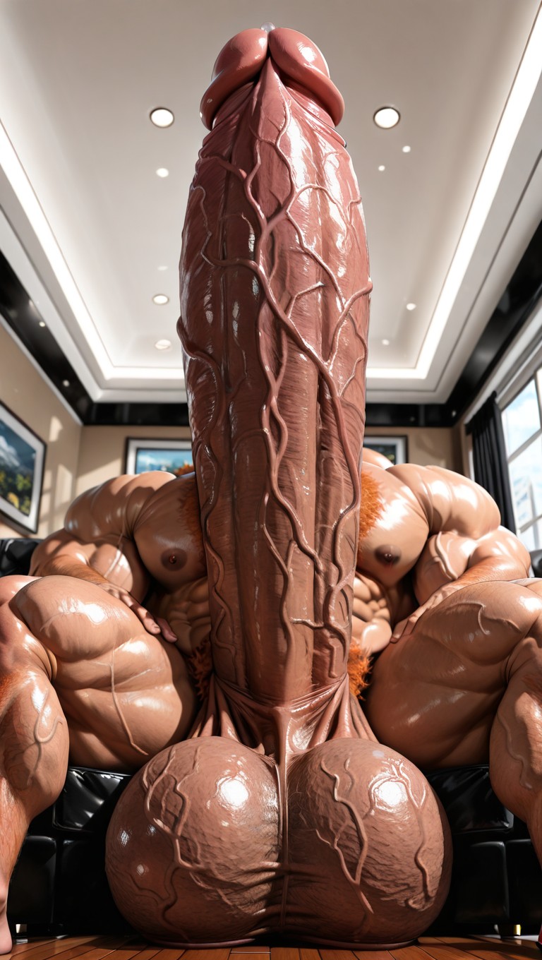 Ultra Wide Hyper Macro Penis, Gigantic Monster Cock Bigger Than His Own Body, Oversized Hyper Gigantic Penis AI Gay Porn