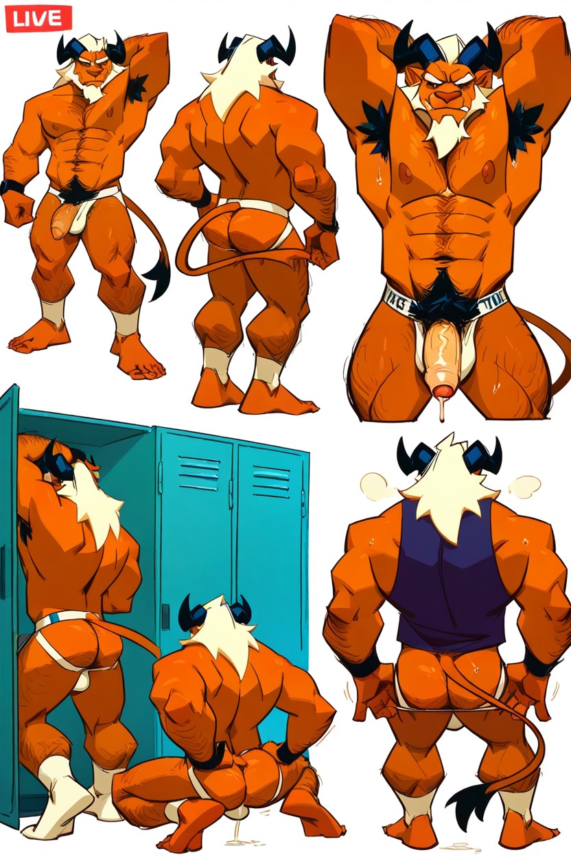 Furry Wereliom Top, Rear View, Barefoot Porno gay IA