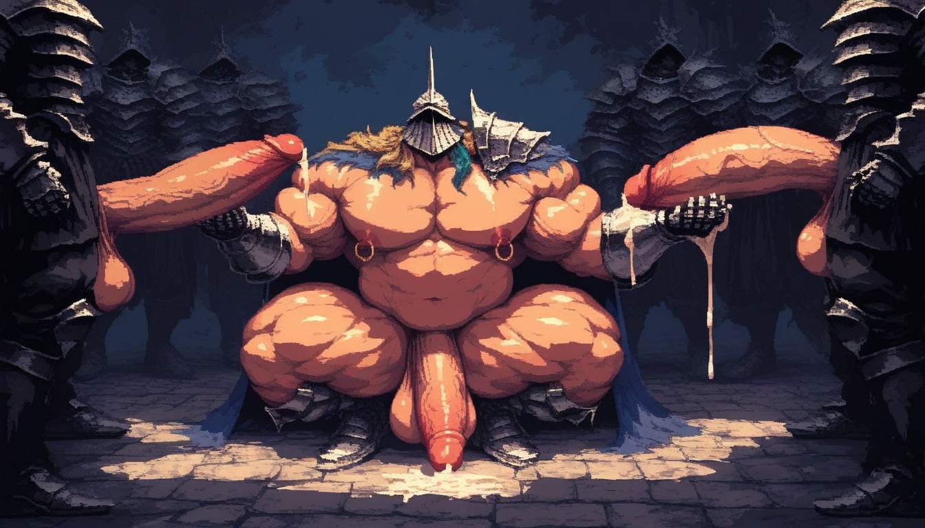 Long Hair, Smooth Face, Medieval Fantasy Armored Gloves Porno gay IA
