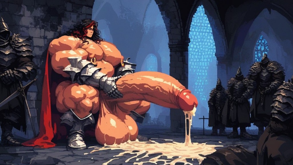 Medieval Fantasy Dungeon Setting, Extremely Long Gigantic Hyper Cock, Cocks Everywhere AI Gay Porn