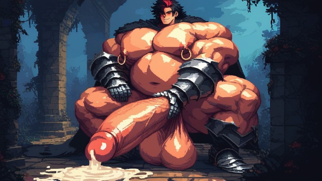 Masturbating, Huge Bulky Muscles, Erection AI Gay Porn