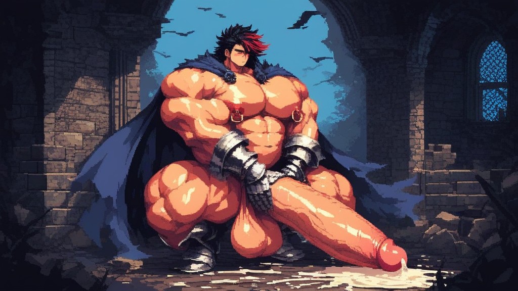 Thick Fat Body, Medieval Fantasy Dungeon Setting, Huge Bulky Muscles AI Gay Porn